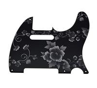 Dopro Battipenna vintage a 5 fori per chitarra Tele 3D stampato in plastica, adatto per Fender Telecaster USA/messicana con motivo floreale
