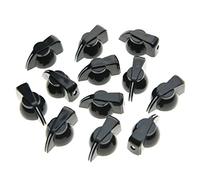 Dopro Confezione da 12 manopole piatte per chitarra con testa di pollo, effetto AMP, colore: nero