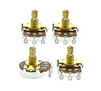 Dopro Confezione da 4 pentole per basso metrica da 24 mm con base da 15 mm e potenziometri conici audio con albero corto in ottone A250K