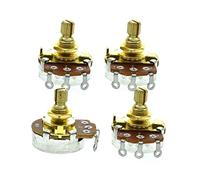 Dopro Confezione da 4 pentole per basso metrica da 24 mm con base da 15 mm e potenziometri conici audio con albero corto in ottone A1M