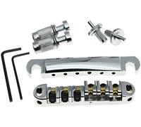 Dopro LP Tune-o-matic - Set di arresto per la cordiera a rullo per Les Paul Chrome