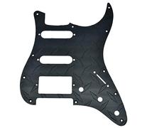 Dopro Placca diamantata a 11 fori, stile moderno, battipenna in acciaio HSS per chitarra, piastra antigraffio in metallo, adatta per parafango Stratocaster nero