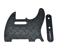Dopro Placca diamantata in metallo a 8 fori moderna Tele battipenna con piastra diamantata Tele Control Plate e viti per parafango americano/messicano Telecaster nero