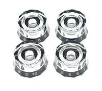 Dopro Set di 4 manopole per controllo della velocità della chitarra elettrica con 24 scanalature sottili per PRS/LP/SG/Les Paul, trasparenti, colore nero