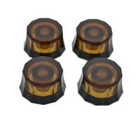 Dopro Set di 4 manopole per controllo della velocità della chitarra elettrica con 24 scanalature sottili, per PRS/LP/SG/Les Paul, colore ambra con nero