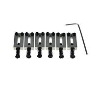 Dopro - Set di 6 selle per chitarra in acciaio INOX, 10,5 mm, con viti nere, per chitarra Strat Tele a 6 corde