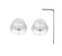 Dopro Set di viti universali da 1/4 di pollice in metallo per chitarra e basso, manopole in alluminio per potenziometro per Strat/Ibanez/Yamaha/LP Les Paul 1V1T argento