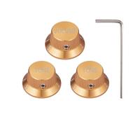 Dopro Set di viti universali da 1/4 di pollice in metallo per chitarra e basso, manopole in alluminio per potenziometro per Strat/Ibanez/Yamaha/LP Les Paul 1V2T Gold