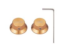 Dopro Set di viti universali da 1/4 di pollice in metallo per chitarra e basso, manopole in alluminio per potenziometro per Strat/Ibanez/Yamaha/LP Les Paul 1V1T Gold
