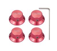 Dopro Set di viti universali in metallo da 1/4 di pollice per chitarra e basso, manopole in alluminio per potenziometro volume/tono, manopole per Strat/Ibanez/Yamaha/LP Les Paul 2V2T, rosso