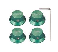 Dopro Set di viti universali in metallo da 1/4 di pollice per chitarra e basso, manopole in alluminio per potenziometro a cilindro, manopole per Strat/Ibanez/Yamaha/LP Les Paul 2V2T, verde
