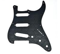 Dopro Vintage 8 Foro Metallo Diamante Piastra Strat SSS Pickguard Alluminio ST Scratch Plate per American Fender Strat Nero