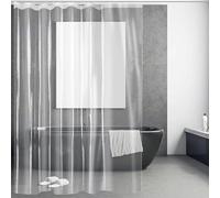 DOPROP Tenda da doccia trasparente, impermeabile, extra lunga, a prova di muffa, in PEVA, in plastica trasparente, per vasca da bagno, 180 x 200 cm