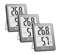 DOQAUS 3 termometri digitali interni, mini termoigrometro ad alta precisione, misuratore di temperatura e umidità dell'aria con indicatore Smiley, per interni, misurazione dell'umidità della stanza