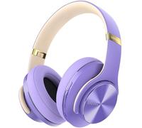 DOQAUS Cuffie Bluetooth Wireless Over Ear, [fino a 90 ore] Cuffie senza fili con 3 modalità EQ,HiFi Stereo Pieghevole con Microfono,morbidi cuscinetti auricolari per iPhone/ipad/Android/Laptop (Viola)