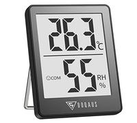 DOQAUS Termometro Ambiente Interno, Igrometro Termometro Digitale con Icona Comfort, Monitor di Temperatura e umidità per Ambienti, Mini Termometro da Interno per Casa Garage, Vino, antina(Grigio)