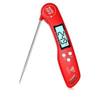DOQAUS Termometro Cucina,3s Lettura Istantanea Termometro da Cucina Digitale Professionale, Display LCD con Controluce, Auto-On/off Termometro Carne per BBQ Latte Vino Olio Acqua Alimenti(Rosso)