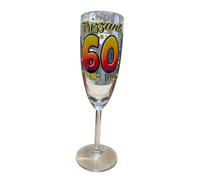dor Bicchiere 60 Anni Flute Vetro Glitter Oro Gadget Idea Regalo Festa 60° Compleanno