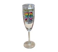 Dor BICCHIERE 70 ANNI Flute vetro - Gadget Idea Regalo Festa 70° Compleanno