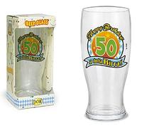 DOR Bicchiere Birra 50 Anni Gadget Stampato Idea Regalo Festa 50° Compleanno