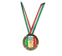 DOR Oggetto decorativo medaglia olimpica festa del papà in robusta lega di zinco, ø 8 cm - spessore 2,5 mm (Il miglior papà)