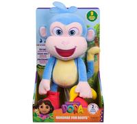 Dora Bananenfreund Boots - ca. 30 cm, peluche interattivo per la popolare serie TV con 2 canzoni e 9 set, per giocare fantasioso, per bambini dai 3 anni in su