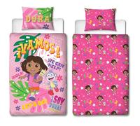 Dora l’Esploratrice Copripiumino Singolo Ufficiale | Design Hola | Biancheria da letto reversibile a 2 lati con federa coordinata | Perfetto per camera bambini | Polcotone