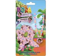 Dora l'Explorer Set di bellezza accessori | Kit per bambini con pinzette, scrunchie e collana | Accessori per capelli con design Dora