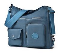 Dora & Liz Borsa hobo multiuso da donna con RFID antifurto, borsa a tracolla in nylon impermeabile, borsa da spalla, zaino convertibile, Blu chiaro., Large