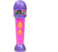Dora Pluviale Musica Microfono ca. 22 cm con 4 canzoni e 8 effetti sonori della popolare serie TV, regolabile in tedesco o italiano, divertimento interattivo per bambini dai 3 anni in su