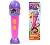 Dora, Rainforest Rhythms Microfono con musica, suono FX e frasi bilingue, giocattoli per bambini per ragazze e ragazzi dai 3 anni in su
