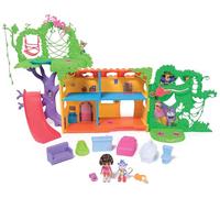 Dora, set di gioco Casetta tropicale gioca ed esplora, personaggi di Dora e Boots, arredi per case delle bambole, frasi bilingue, giocattoli per bambine e bambini dai 3 anni in su