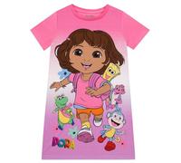 Dora The Explorer Camicia da Notte, Pigiama Bambina Manica Corta, Camicia da Notte Bambina, Rosa 2-3 Anni