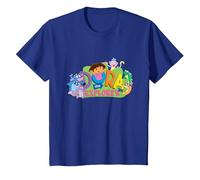 Dora The Explorer Classic Logo with Boots And Swiper Maglietta, Bambini, Blu Reale, 3 Anni