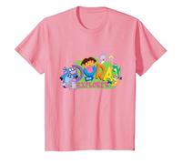 Dora The Explorer Classic Logo with Boots And Swiper Maglietta, Bambini, Rosa, 8 Anni