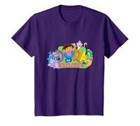 Dora The Explorer Classic Logo with Boots And Swiper Maglietta, Bambini, Viola, 10 Anni