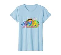 Dora The Explorer Classic Logo with Boots And Swiper Maglietta, Donna, Celeste, S