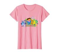 Dora The Explorer Classic Logo with Boots And Swiper Maglietta, Donna, Rosa, XL