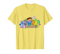 Dora The Explorer Classic Logo with Boots And Swiper Maglietta, Uomo, Limone, L