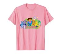 Dora The Explorer Classic Logo with Boots And Swiper Maglietta, Uomo, Rosa, 3XL