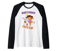 Dora The Explorer Dora And Boots Birthday Fiesta Maglia con Maniche Raglan