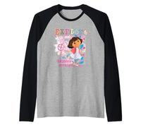 Dora The Explorer Explore with Me! Textured Design Maglia con Maniche Raglan