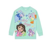 Dora The Explorer Felpa Bambina, Maglione Ragazza Manica Lunga, Felpa Ragazza, Abbigliamento Bambina Cotone, Verde 4-5 Anni