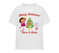Dora The Explorer Happy Holidays Maglietta Dora e Boots Adulto Unisex (TV15630)