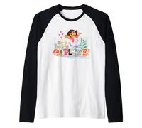 Dora The Explorer Let's Explore! Textured Design Maglia con Maniche Raglan