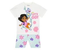 DORA Vestiti Bambina, Maglietta Bambina E Pantaloncini, T Shirt Bambino E Shorts, Set Maglietta Shorts Bambino, Bianco 4-5 anni