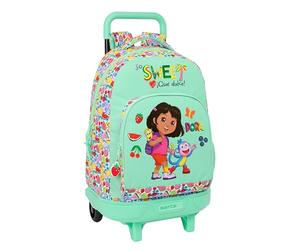 Dora - Zaino grande con ruote, compatto, rimovibile, ideale per bambini di diverse età, comodo e versatile, qualità e resistenza, 33 x 22 x 45 cm