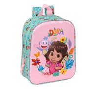 Dora - Zaino per asilo 3D, facile da pulire, ideale per bambini di diverse età, comodo e versatile, qualità e resistenza, 22 x 10 x 27 cm