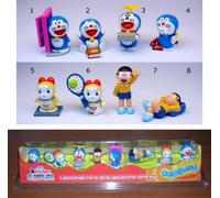 DORAEMON KINDER FERRERO Raro DISPLAY con SET 8 Mini FIGURE 4cm Originale