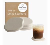 Dorai Home - Set di sottobicchieri in pietra, eliminano le filigrane e si asciugano istantaneamente, design funzionale creato per la casa moderna, set include quattro sottobicchieri moderni, arenaria